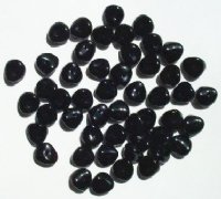 50 4x9mm Black Wavy Disk Beads 
